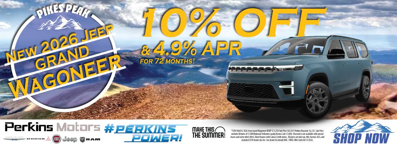 New 2026 Jeep Grand Wagoneer 10% off and 4.9% for 72 months